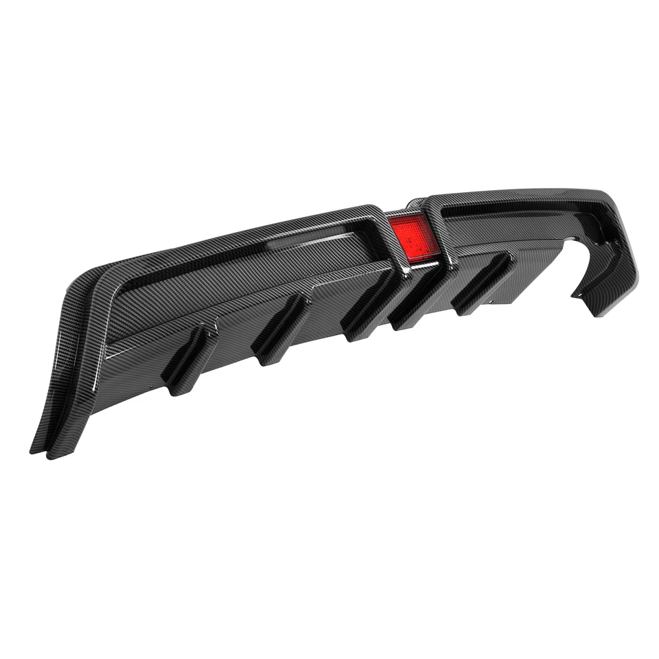 Rear Bumper Diffuser w/LED For Honda Civic 2006-2011 Mugen RR Carbon Fiber Style Foto 3 de 4