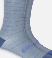 Bamboo Trouser Socks - Light Blue Stripe - Medium