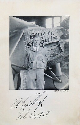 Charles Lindbergh -- Signed Vintage Photo Postcard Copy
