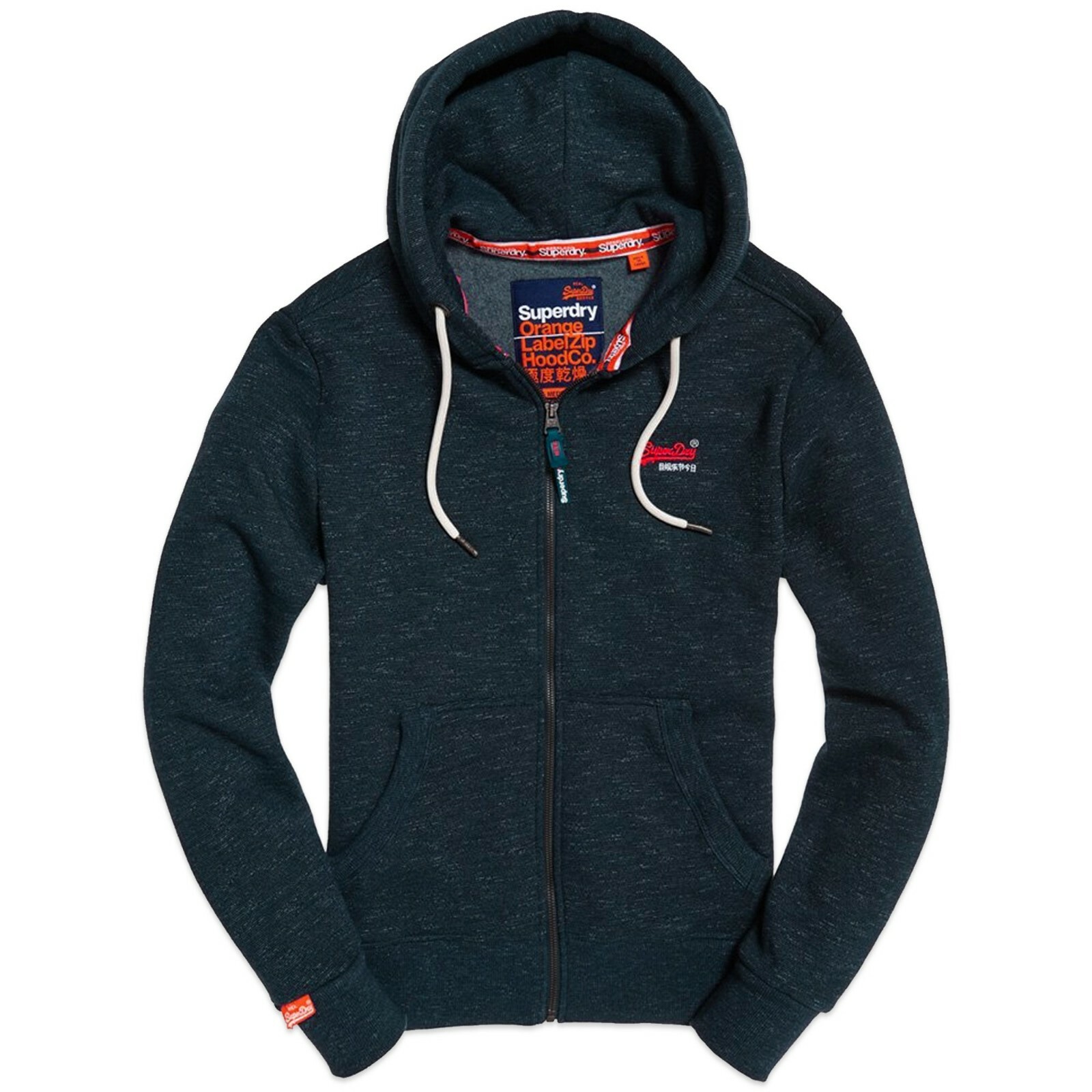 superdry orange label zip hoodie red
