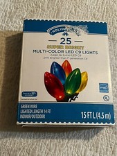 Holiday Time Christmas Lights Super Bright LED C9 14ft indoor/outdoor Multicolor