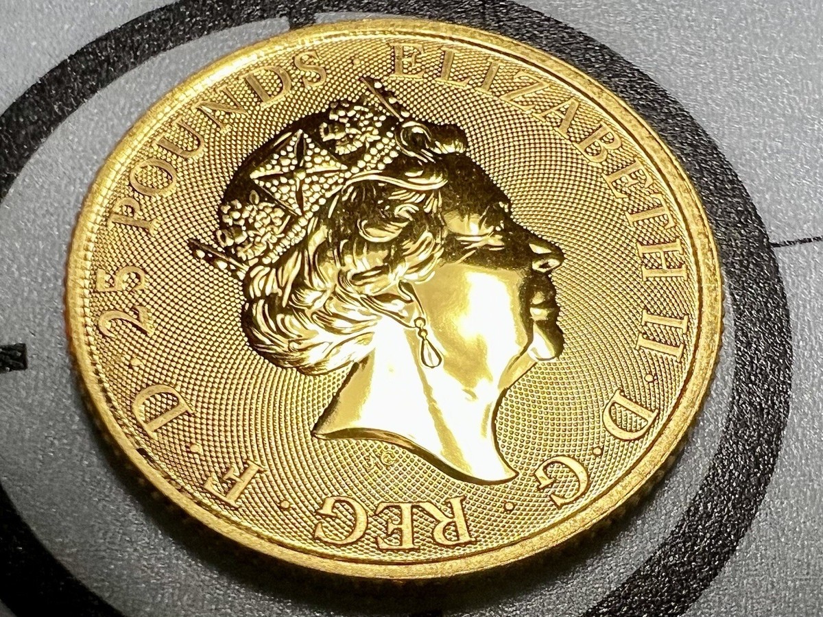 2019 British Royal Mint 1/4 Oz Pure .9999 Gold 25 Pound Coin