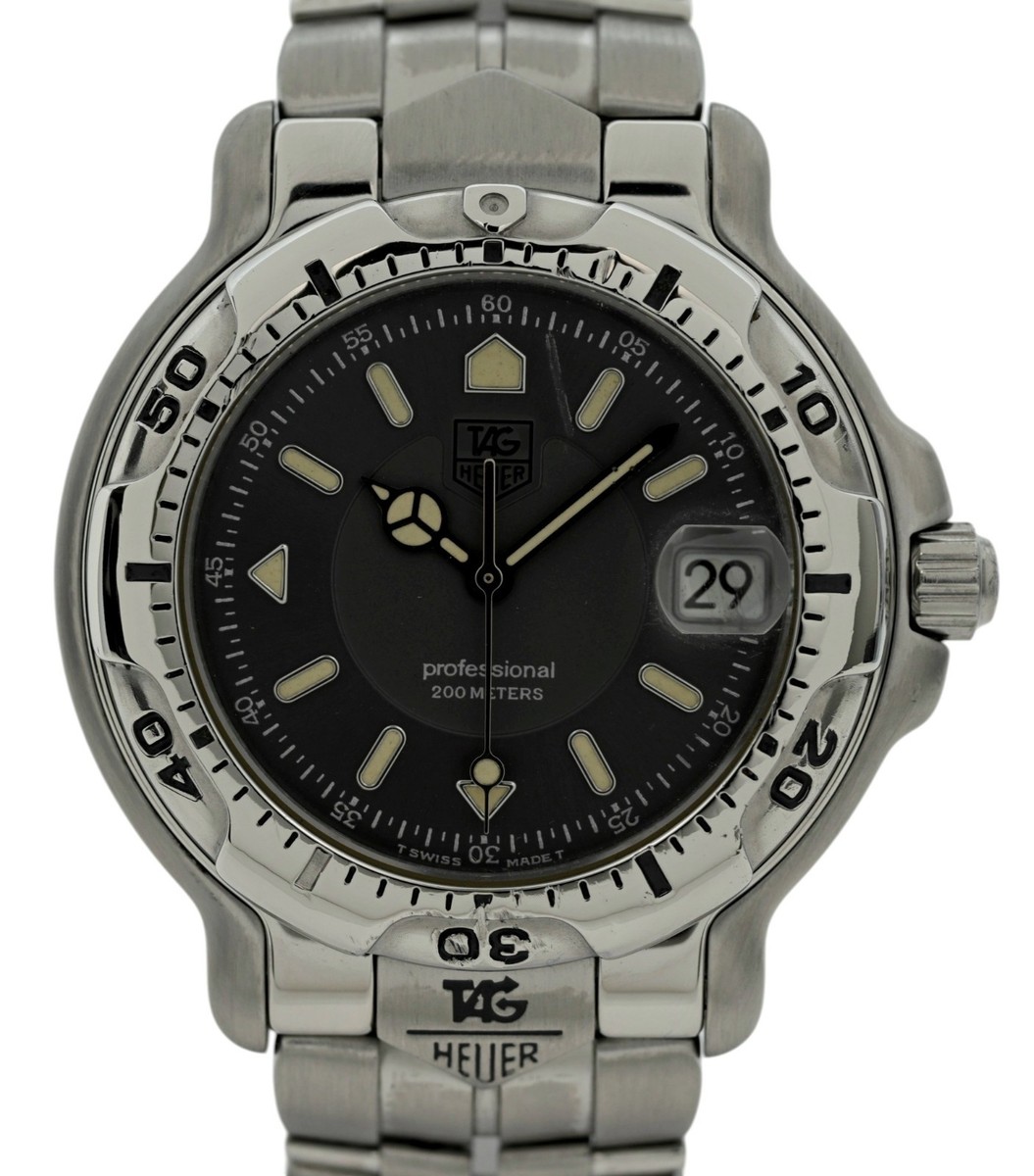 Tag Heuer 39mm Men's Professional 6000 Series Grey Dial SS Watch
