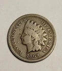 New Listing1869 Indian Head Cent VG / F , Semi Key Date Nice Original Coin Shallow N
