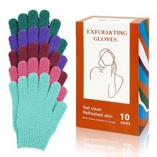 Exfoliating Dual Texture Bath Gloves for Shower, Spa, Massage and Body Scrubs...