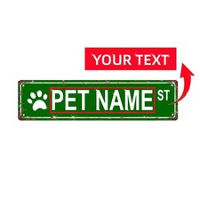 Personalized Pet Name Metal Sign Custom Street Sign Paw Pet Decor Gift 16 4inch