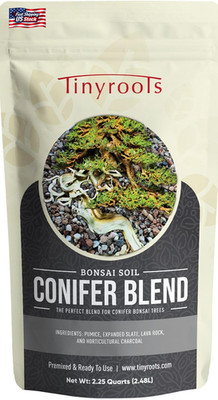 Tinyroots Conifer Bonsai Soil Blend   2.25 Quarts - Formulated and Pre-Mixed for