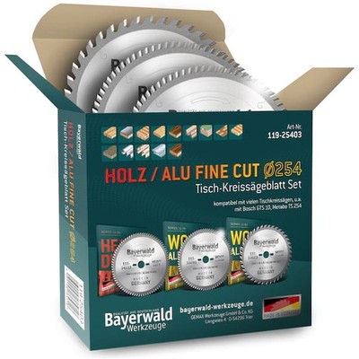 Bayerwald Kreissägeblatt Set 254 kompatibel mit Bosch GTS -PTS 10 - Feinschnitt