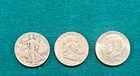 Silver Coin Lot: 3 U.S. Half Dollars Franklin / JFK / Walking Liberty 90% Silver