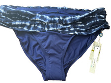 Bleu Rod Beattie Blue High Waist Bikini Swim Bottom Size 14 MSRP 57 NEW