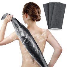 3 PCS Black Nylon Japanese Exfoliating Bath Towel Washcloth Body Back Scrubber