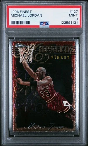 MICHAEL JORDAN 1996-97 TOPPS FINEST SILVER MAESTROS PSA 9 MINT CARD #127!