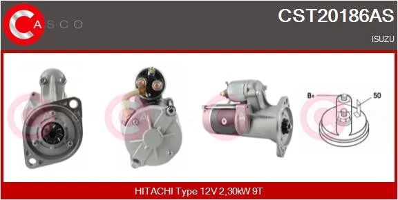 STARTER CST20186AS FOR ISUZU D-MAX RODEO/Pickup 4JA1-TC 2.5L 4JH1-TC 3.0L 4cyl - Image 2 of 4