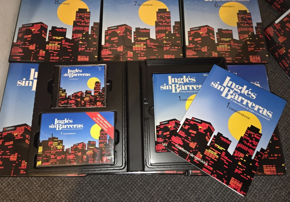 USED COMPLETE SET of Ingles Sin Barreras El Video Maestro Set 1-12 DVD/books Cd - Image 2 of 4