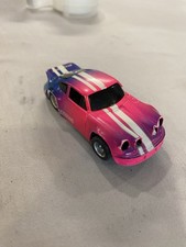 Vintage Slot car Tyco Porsche Blue/pink/purple Cragar. RUNS