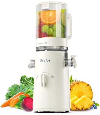 Juicer Machines, 2-in-1 Cold Press for Juice & Sorbet, suit off-white