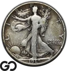 1919-D Walking Liberty Half Dollar, VG Better Date Denver Issue
