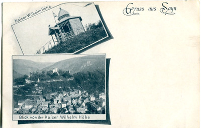 AK Gruss aus SAYN /BENDORF Kr. Mayen - Koblenz, Kaiser Wilhelm-Höhe um 1900