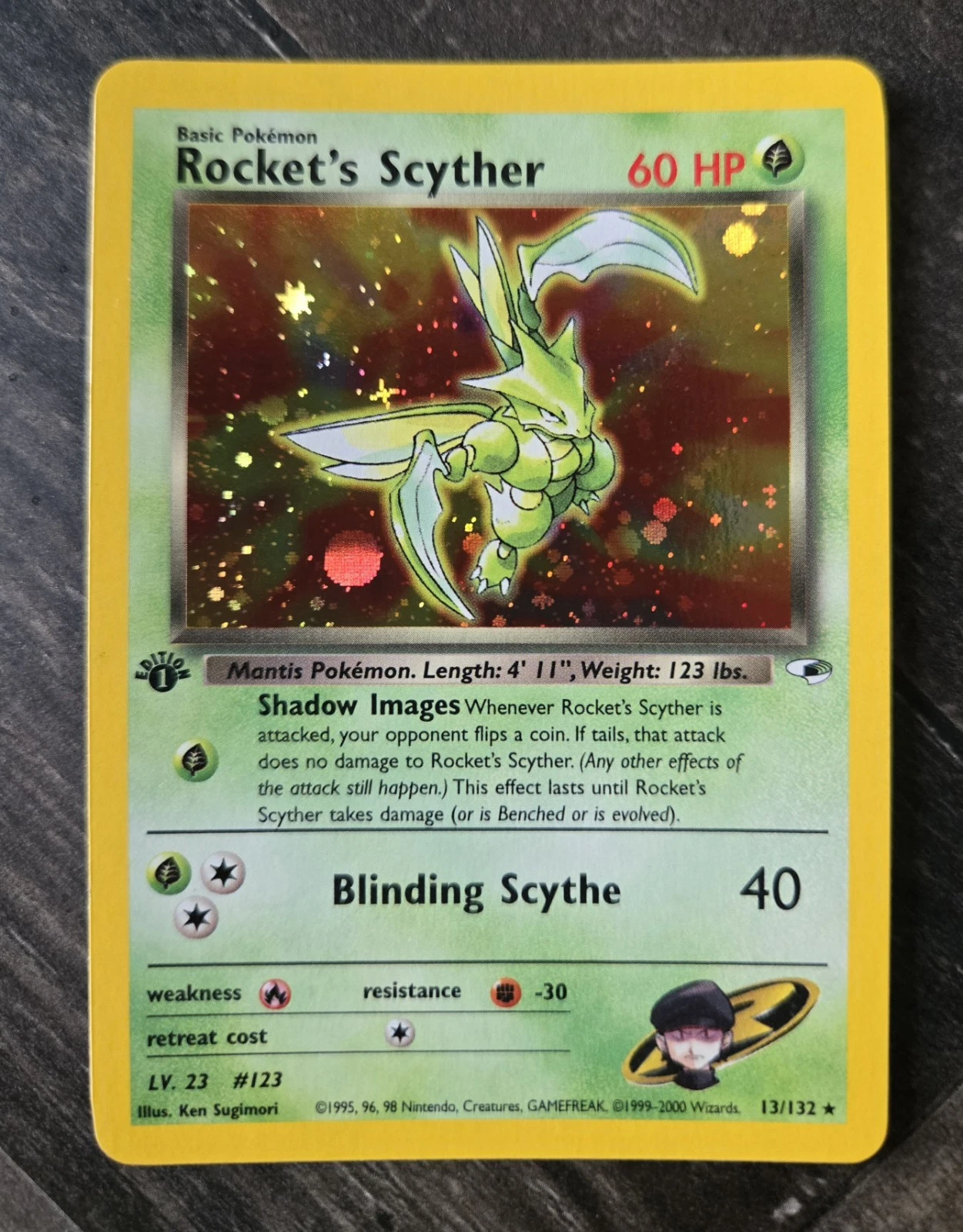 Vintage Rocket's Scyther 13/132 1st Edition Holo Rare Pokémon Card