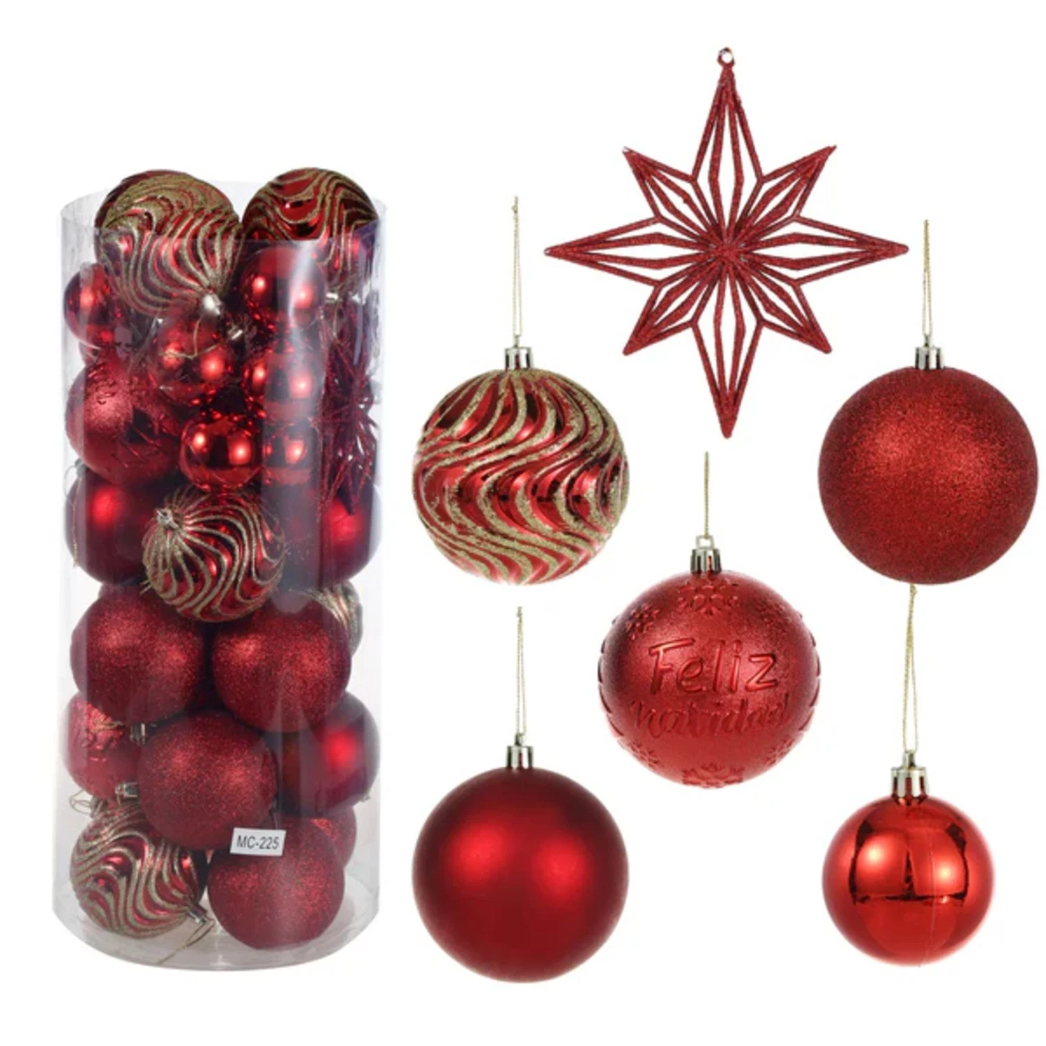 SINT Christmas Red & Gold Ornaments Set