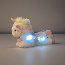 FAO Schwarz Glow Brights Unicorn Plush w/Lights Sounds Rainbow Mane  Tail
