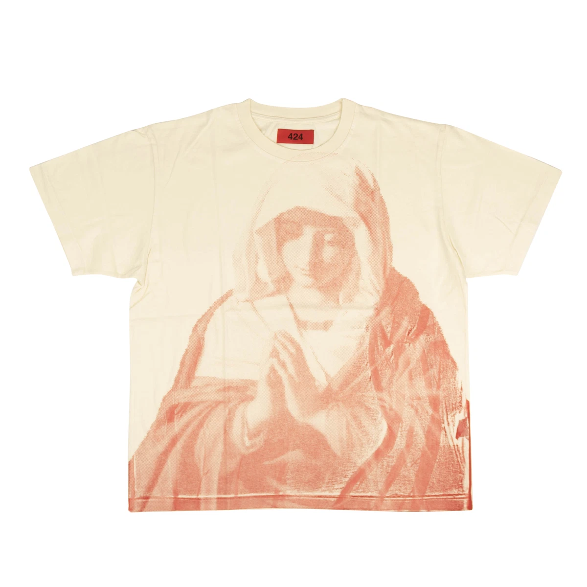 NWT 424 ON FAIRFAX Cream & Red Mary Short Sleeve T-Shirt Size