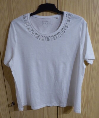 wunderschönes Shirt love CANDA Bio-Baumwolle weiß  mit Glitzer-Elemente Gr. XL