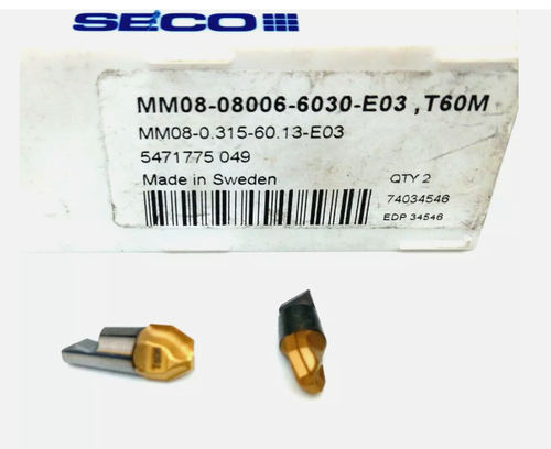 SECO MM08-08006-6030-E03 MM08-0.315-60.13-E03 ,T60M MINIMASTER 2pcs - Picture 2 of 3
