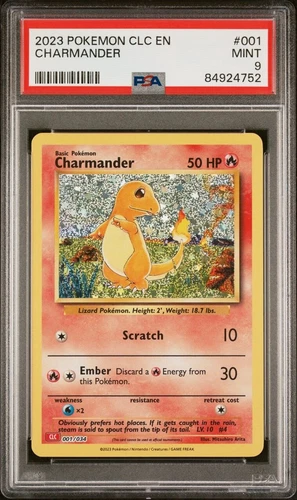 PSA 9 Mint Charmander 001/034 English CLC 2023 Pokemon Trading Card Game Classic