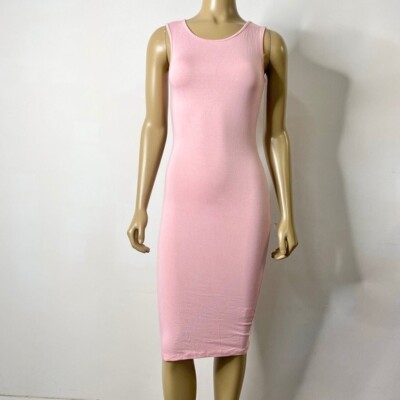 Tam Ware Amazon Women’s NWT Size Small Pink Casual Sleeveless Bodycon Dress 