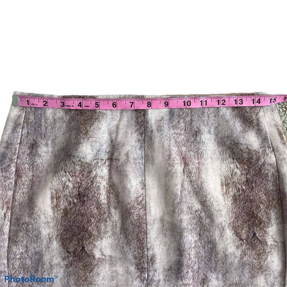 Catherine Malandrino высоты карандаш юбка размер 6 коричневый кремовый искусственного меха новый с Ярлыками - Изображение 4 из 4