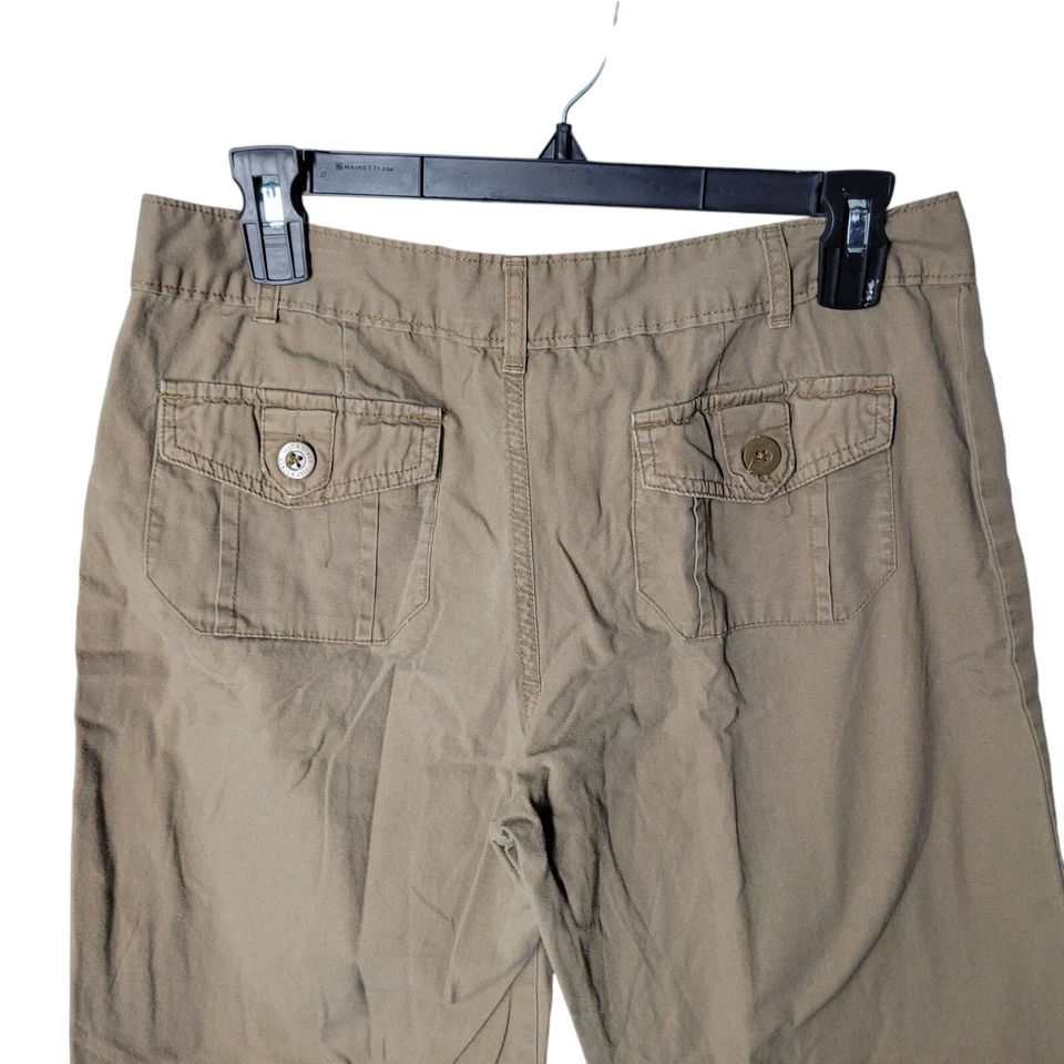 Pantalones capri Just B para niñas talla 16,5 marrón liso caqui Foto 4 de 4