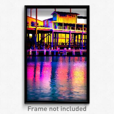 Pixel Art Poster - Vivid Wharf (8 Bit Psychedelic Trippy Weird Video Game Print)