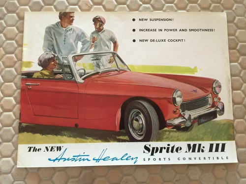AUSTIN HEALEY OFFICIAL SPRITE Mk III PRESTIGE BROCHURE 1965 USA EDITION.
