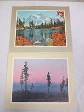 2 Vtg Standard Oil Co Scenic print/info Mount Rainier & Shuksan Washington