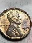 1947-S Lincoln Wheat Cent 1C - Gem Uncirculated - Great Colorful Toning Lot S70