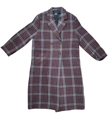 Paul Smith Check Double Breasted Coat Mac Women's Size 46.  RRP £ 650