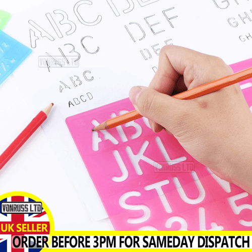 Letter Stencil Set Alphabet Letters Number Plastic Stencils Large Lettering big - Picture 1 of 5