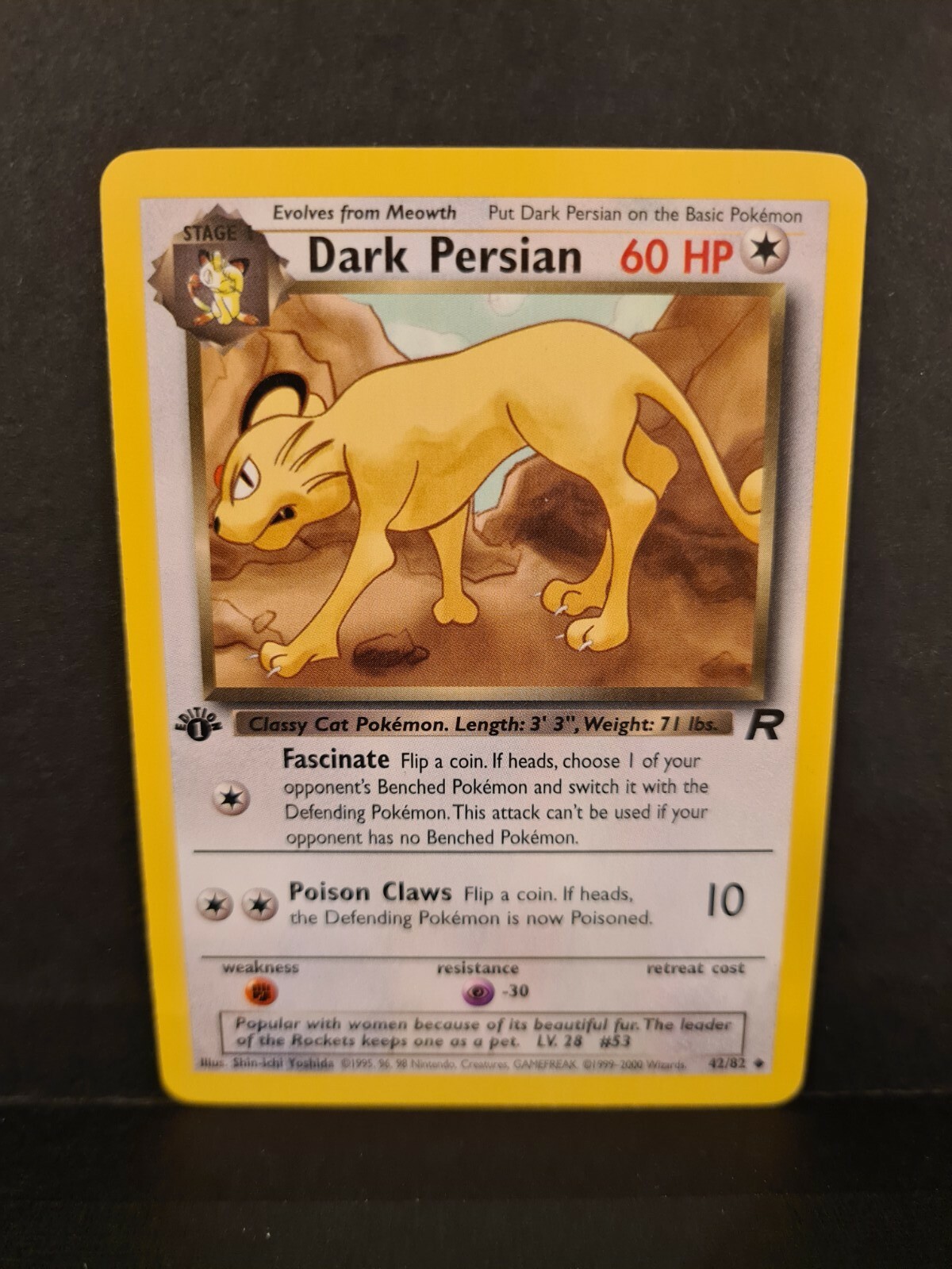 Pokémon 42/82 Dark Persian | Near Mint | Team Rocket 1. Edition