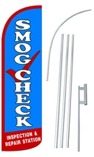 Smog Check Flag Flutter Feather Banner Swooper Extra Wide Windless Bundle Kit