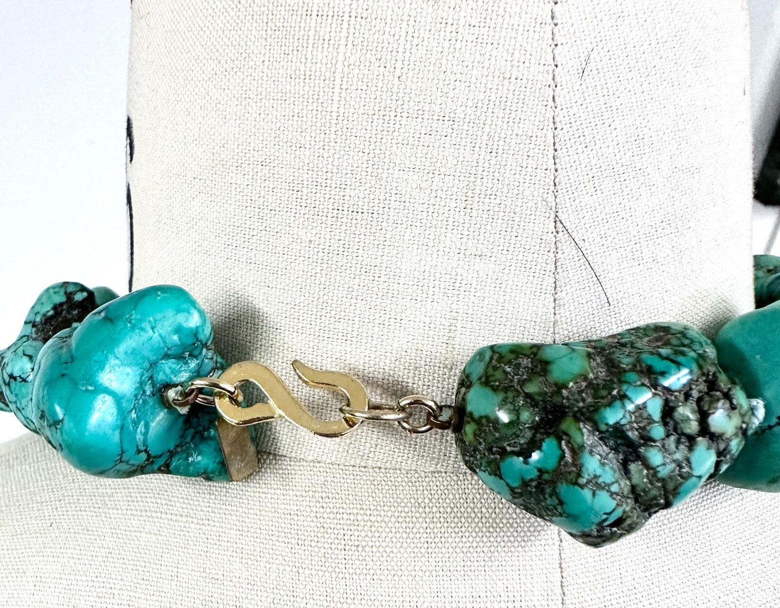 KJL Kenneth Jay Lane Large Chunky Turquoise Hand … - image 3