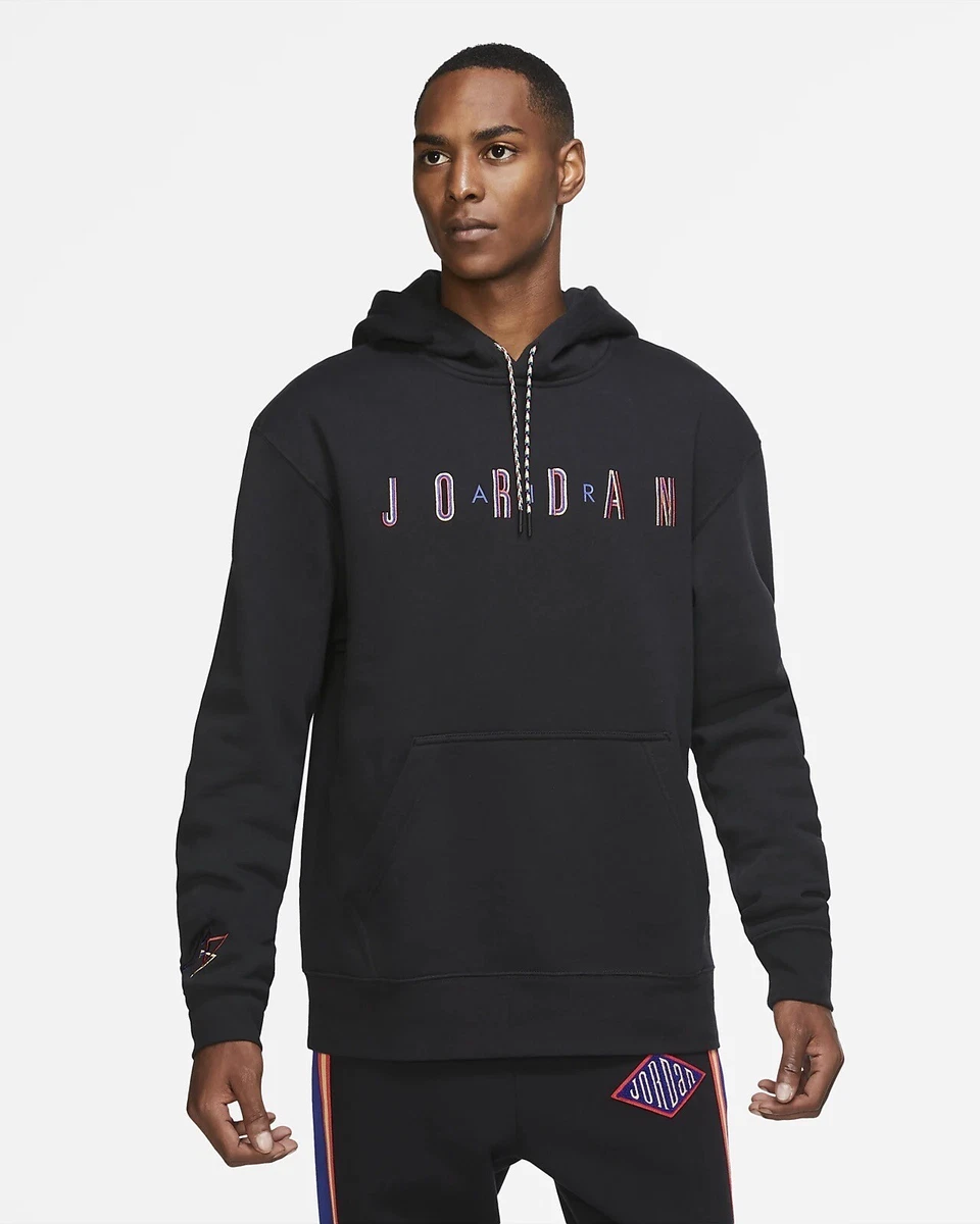 NIKE AIR JORDAN SPORT DNA HBR FLEECE PULLOVER HOODIE BLACK CK9567 010 SIZE L