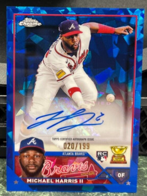 【2022ナ・リーグ新人王】 Michael Harris _オンカードサイン Michael Harris II 2023 Topps Chrome Update Sapphire Autograph Auto