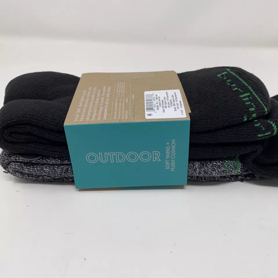 Zapatos Burlington para hombre talla 6-12 negros jaspeados al aire libre calcetines - paquete de 2 nuevos con etiquetas Foto 2 de 4