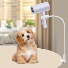 360 Degree Rotating Hair Dryer Stand Adjustable Stand Holder Hands-Free White