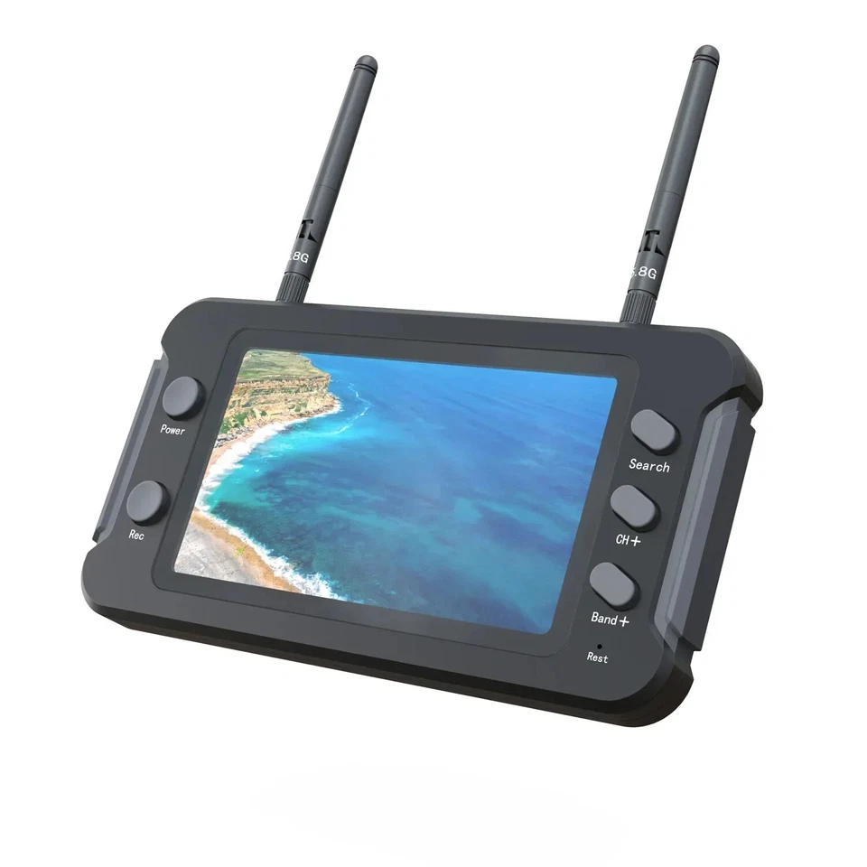 5.8G FPV Monitor DVR 40CH 4.3 Inch LCD Display 16:9 NTSC/PAL For RC FPV Drone - Image 2 of 4