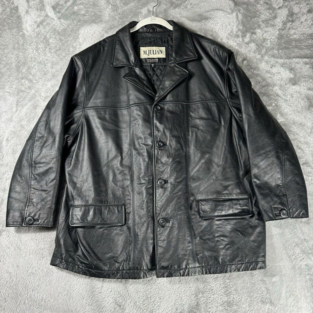 Vintage 80s Wilsons M. Julian Leather Jacket Men's 1X Black