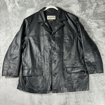 Vintage 80s Wilsons M. Julian Leather Jacket Men's 1X Black