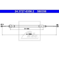 ATE Handbremsseil Bremsseil Hinten Passend FüR CitroëN C4 Cactus 0B_ 0P_