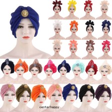 Aso Oke Auto Gele Headtie Muslim Women Hijab African Turban Bonnet Cap Head Wrap